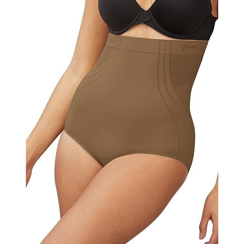 Maidenform Large Caramel Brown Feel Good Fashion High Waisted‎ Shaping Brief